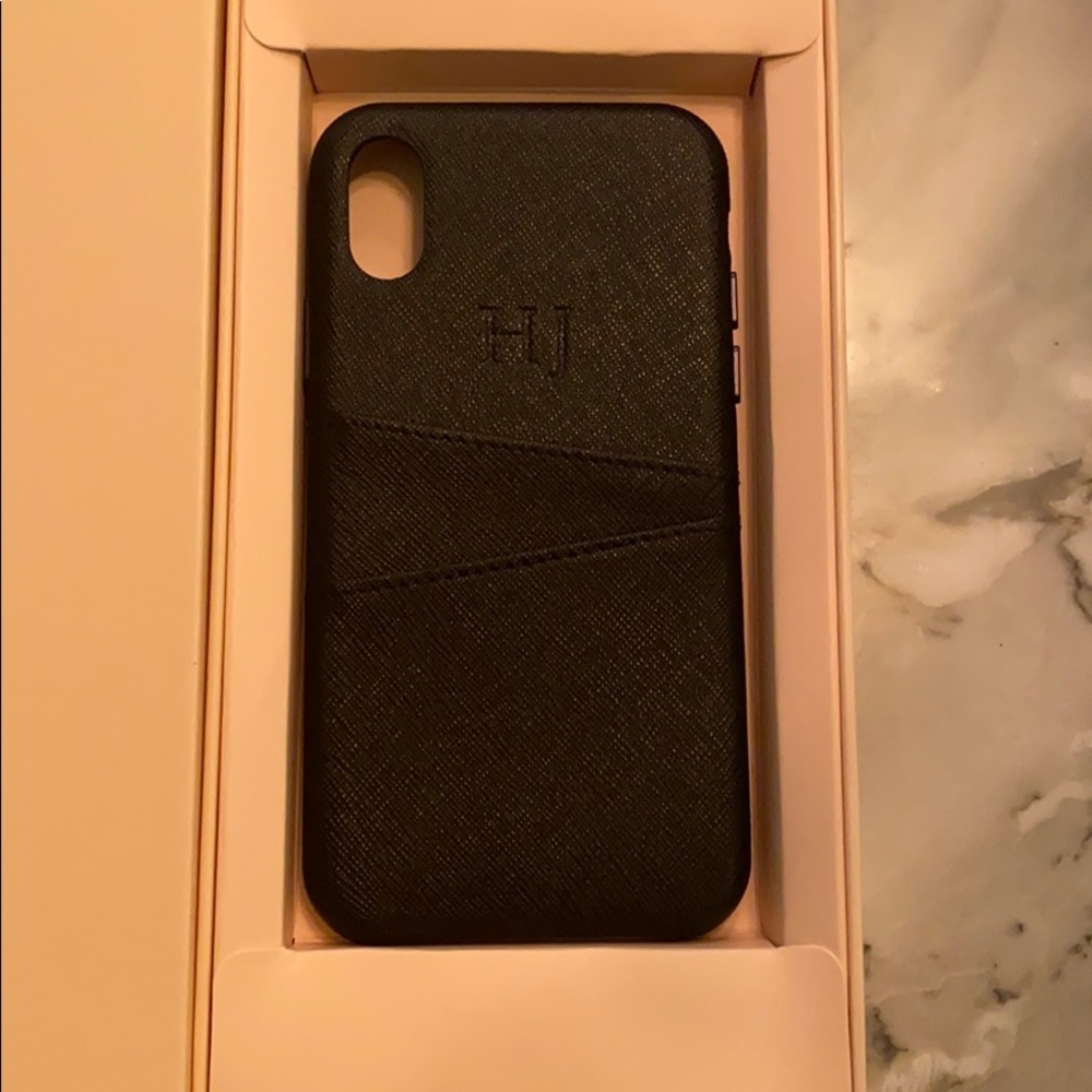 The Daily Edit iPhone X black leather case